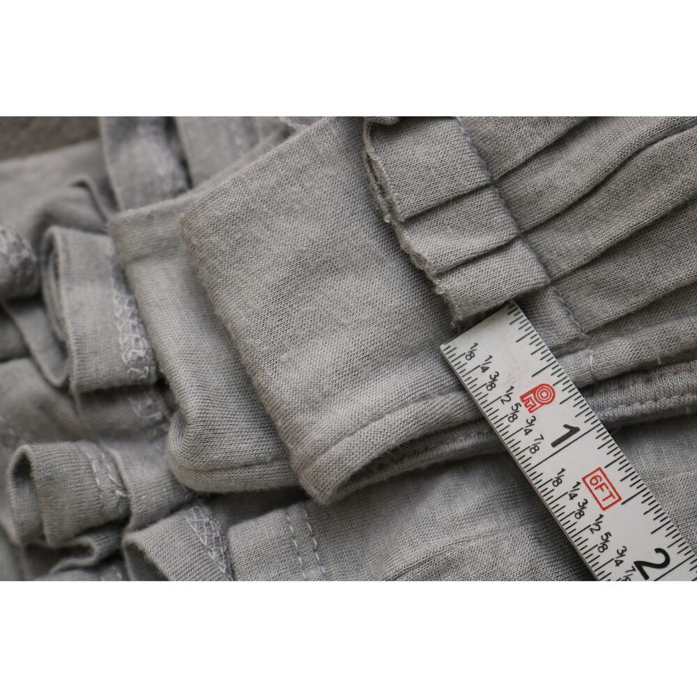 TWENTY ONE Babydoll Dress Women Small Heather Gray Pleated Stripes Sheer Shirt - Picture 15 of 16